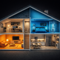 Podział domu na dwa niezależne mieszkania schemat